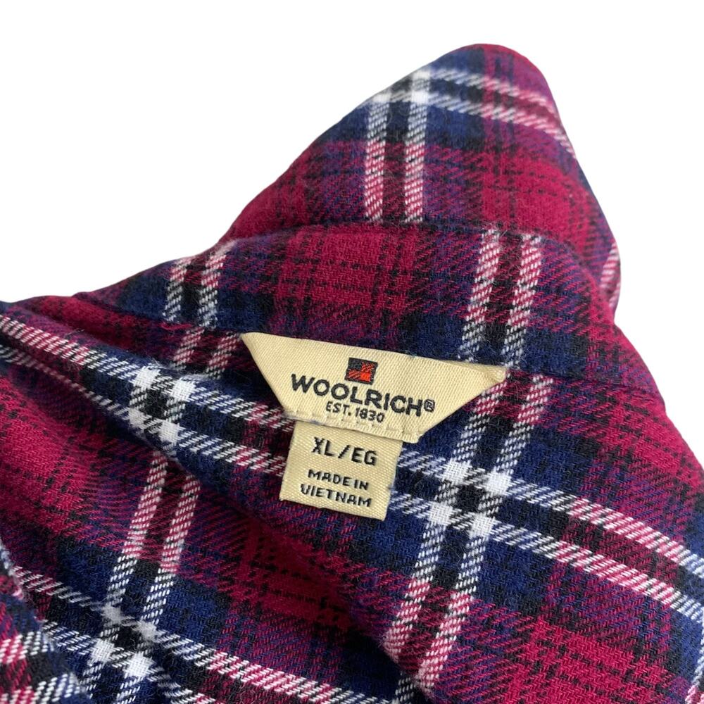 Woolrich Womens Flannel Shirt Size XL Red Violet Navy Plaid Cotton Button Up Top - Picture 6 of 8